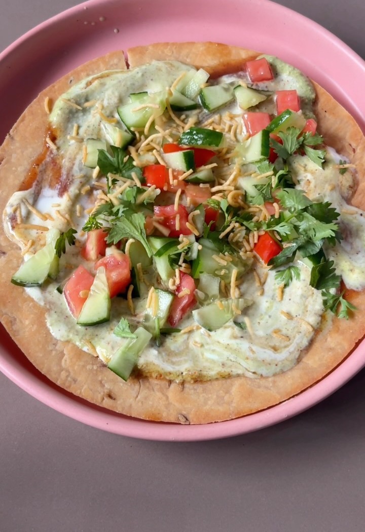 Healthy loaded roti snack plate